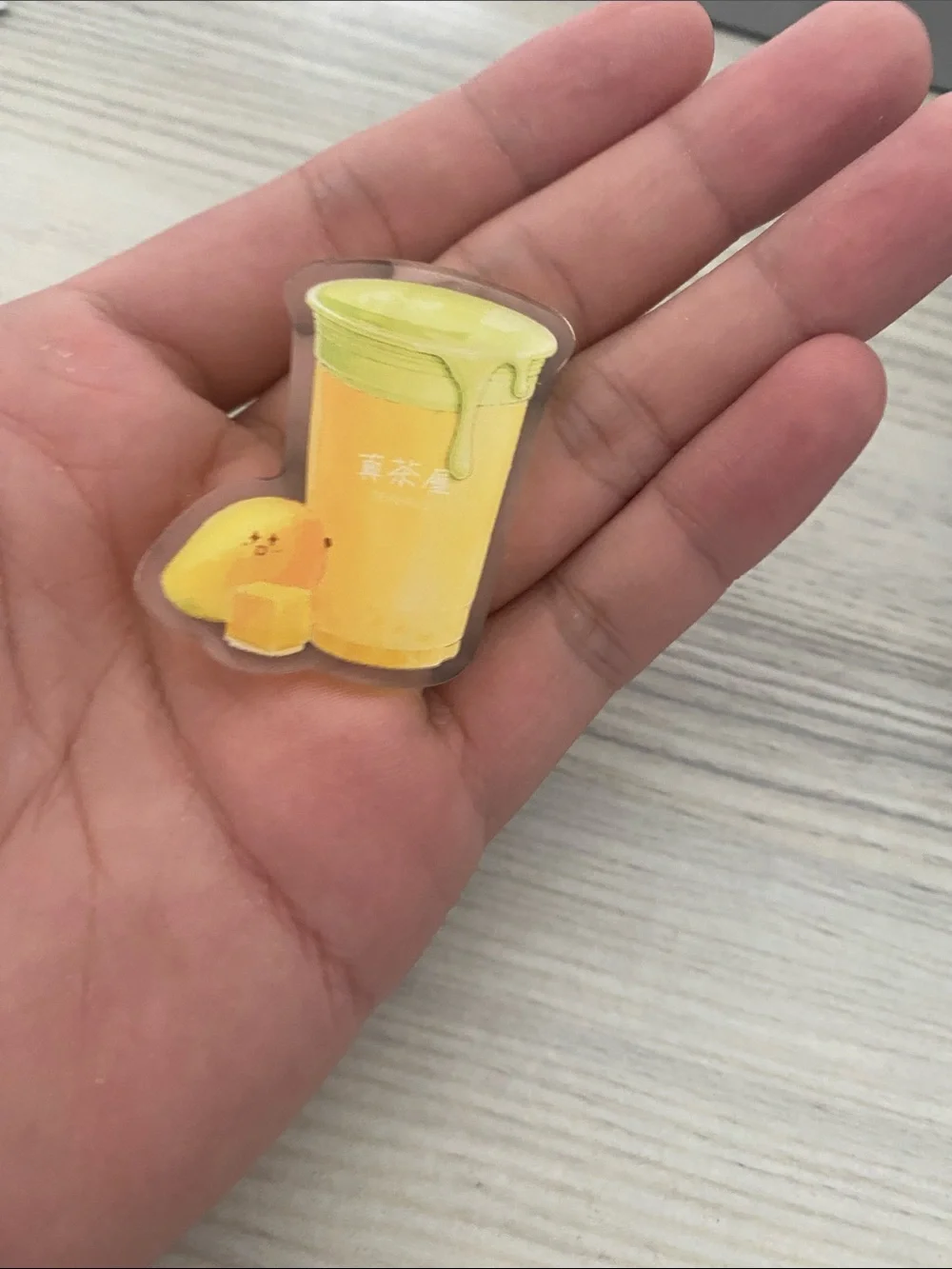 Mango Drink Vinyl Sticker with Green Lid